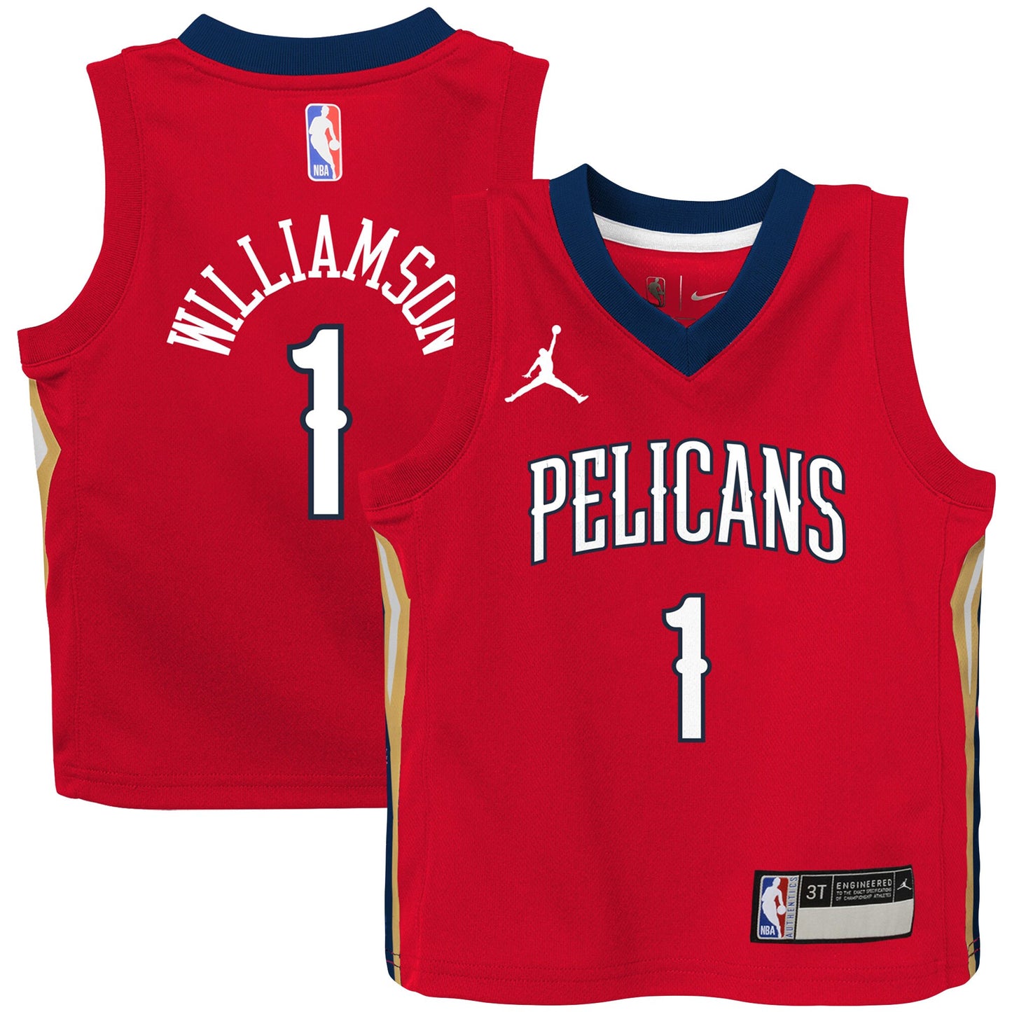 Zion Williamson New Orleans Pelicans Jordans Brand Toddler 2020/21 Jersey - Red - Statement Edition