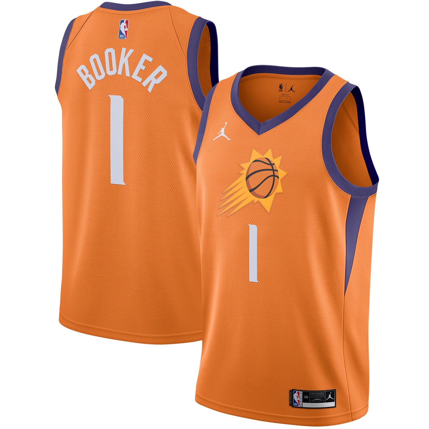 Devin Booker Phoenix Suns Jordans Brand 2020/21 Swingman Jersey - Statement Edition - Orange