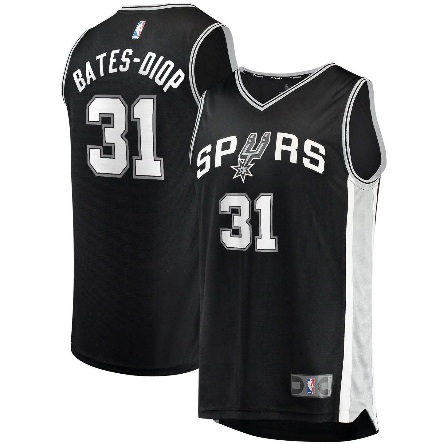 Keita Bates-Diop San Antonio Spurs Fanatics Branded Youth 2021/22 Fast Break Replica Jersey - Icon Edition - Black