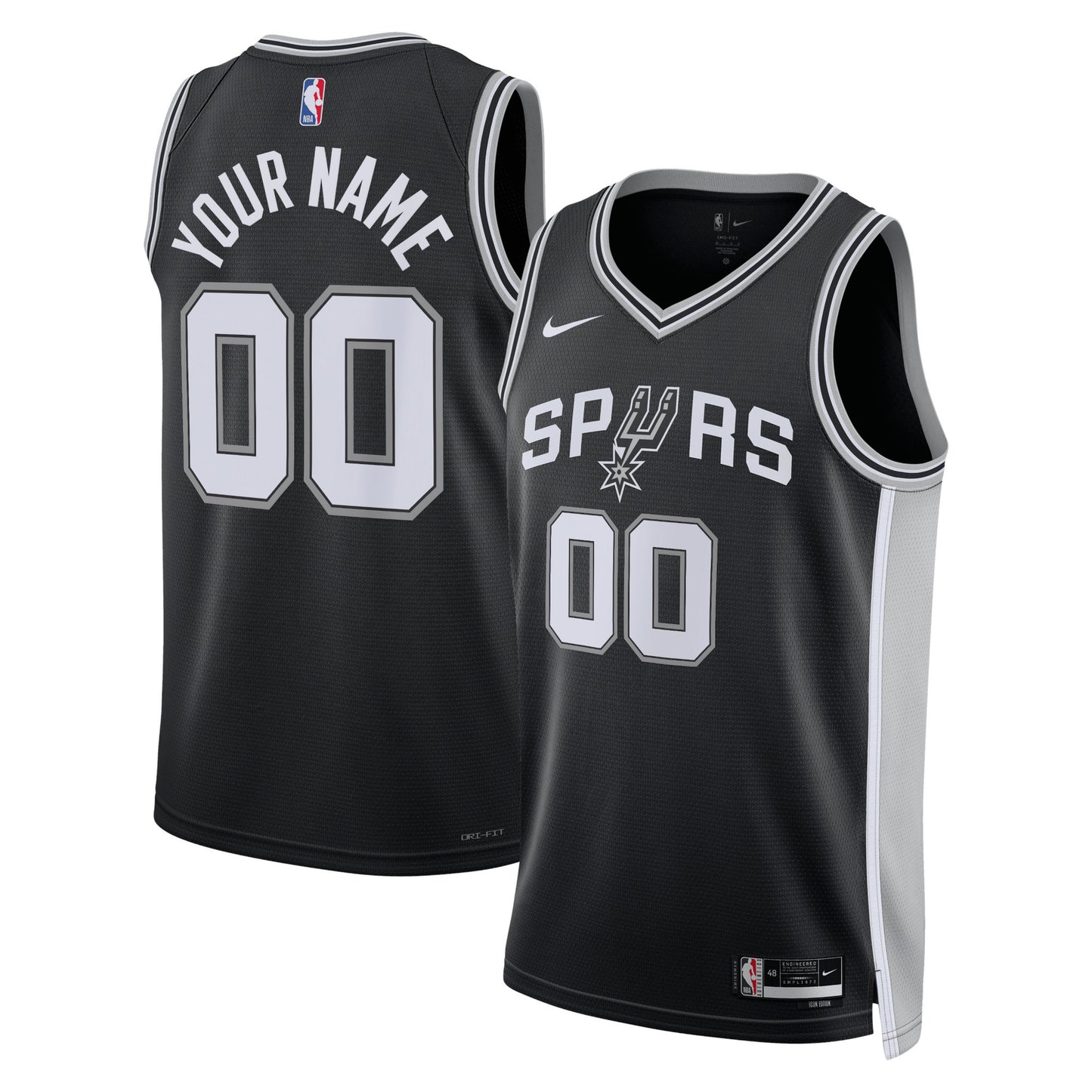 San Antonio Spurs Nike Unisex Swingman Custom Jersey Black - Icon Edition