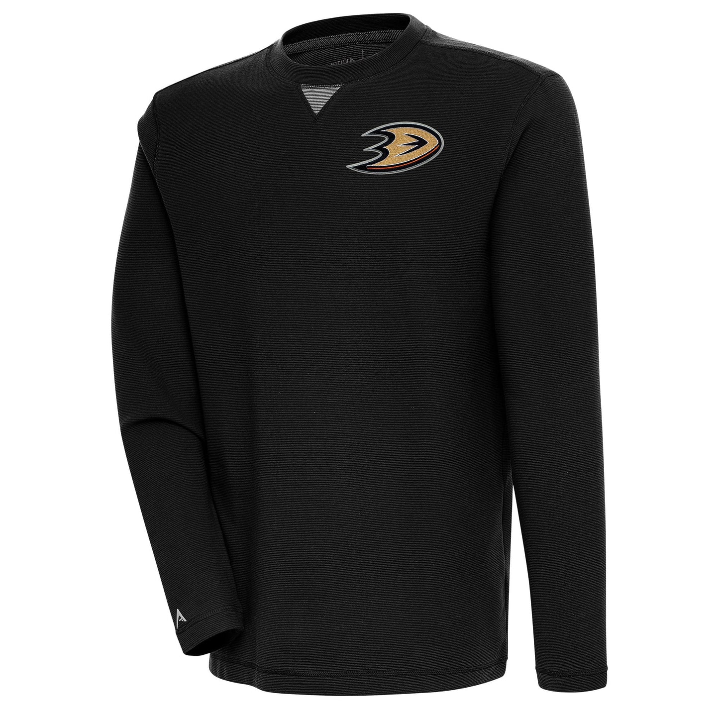 Men's Antigua  Black Anaheim Ducks Flier Bunker Tri-Blend Pullover Sweatshirt