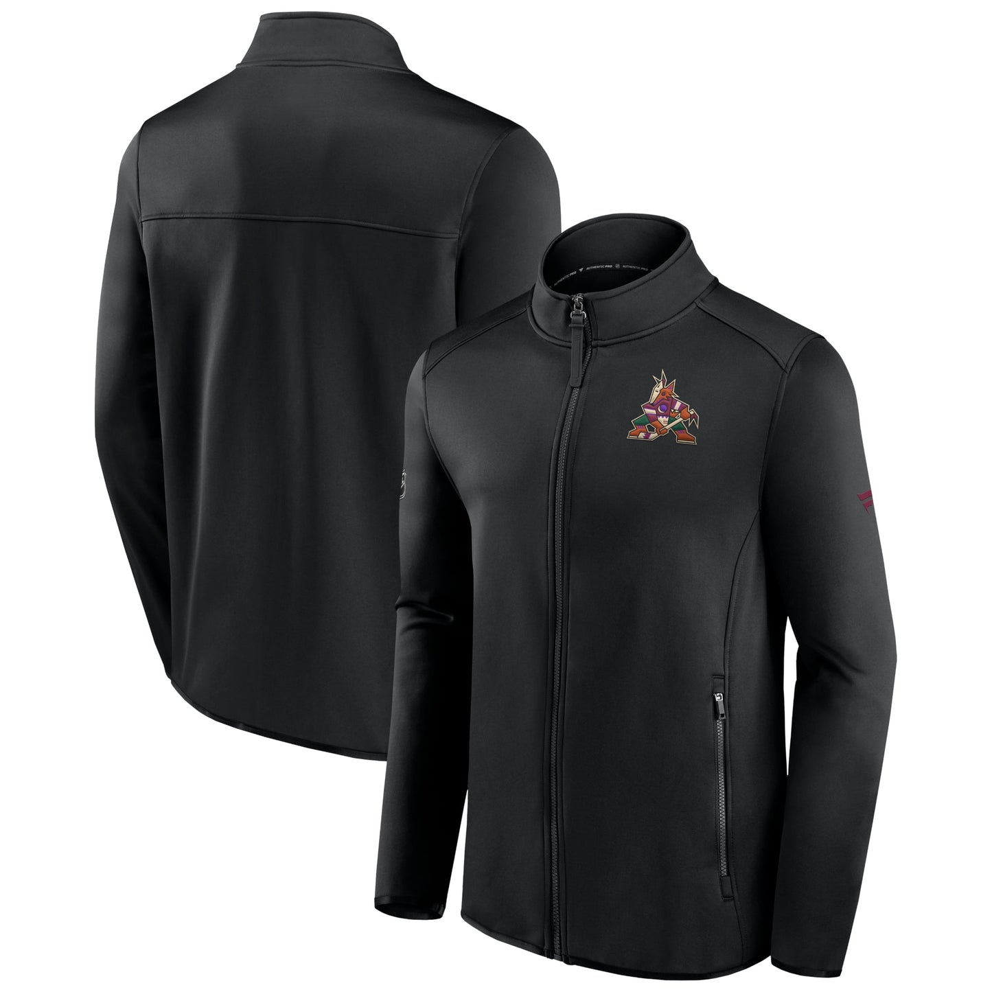 Men's Fanatics Branded Black Arizona Coyotes Authentic Pro Rink Fleece Full-Zip Jacket