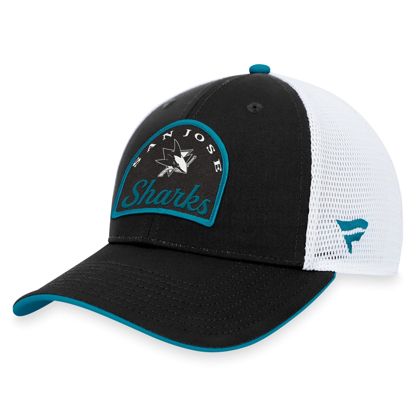 Men's Fanatics Branded Black/White San Jose Sharks Fundamental Adjustable Hat - OSFA