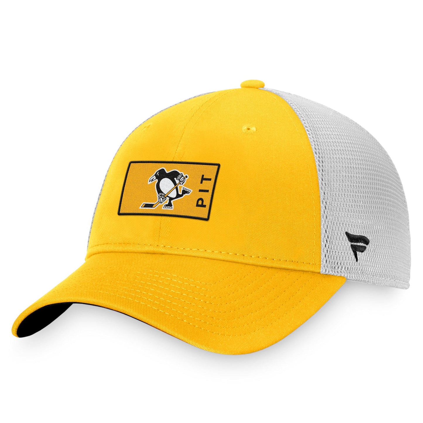 Men's Fanatics Branded Gold/White Pittsburgh Penguins Authentic Pro Trucker Snapback Hat - OSFA