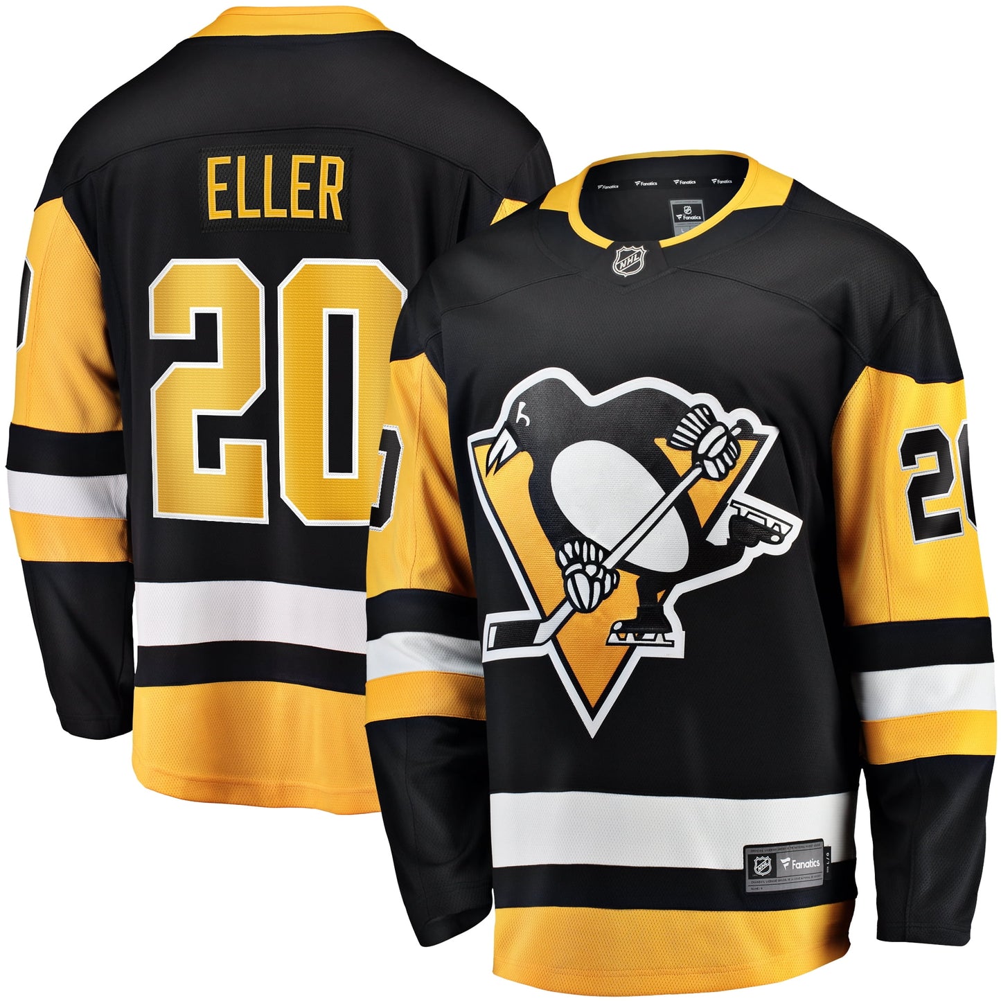 Men's Fanatics Branded Lars Eller Black Pittsburgh Penguins Home Breakaway Jersey