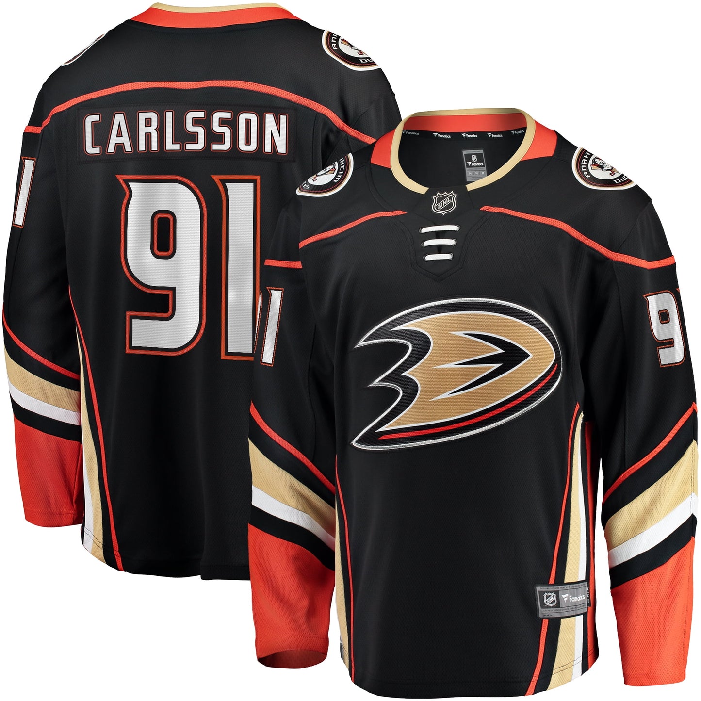 Men's Fanatics Branded Leo Carlsson Black Anaheim Ducks Home Breakaway Player Jersey