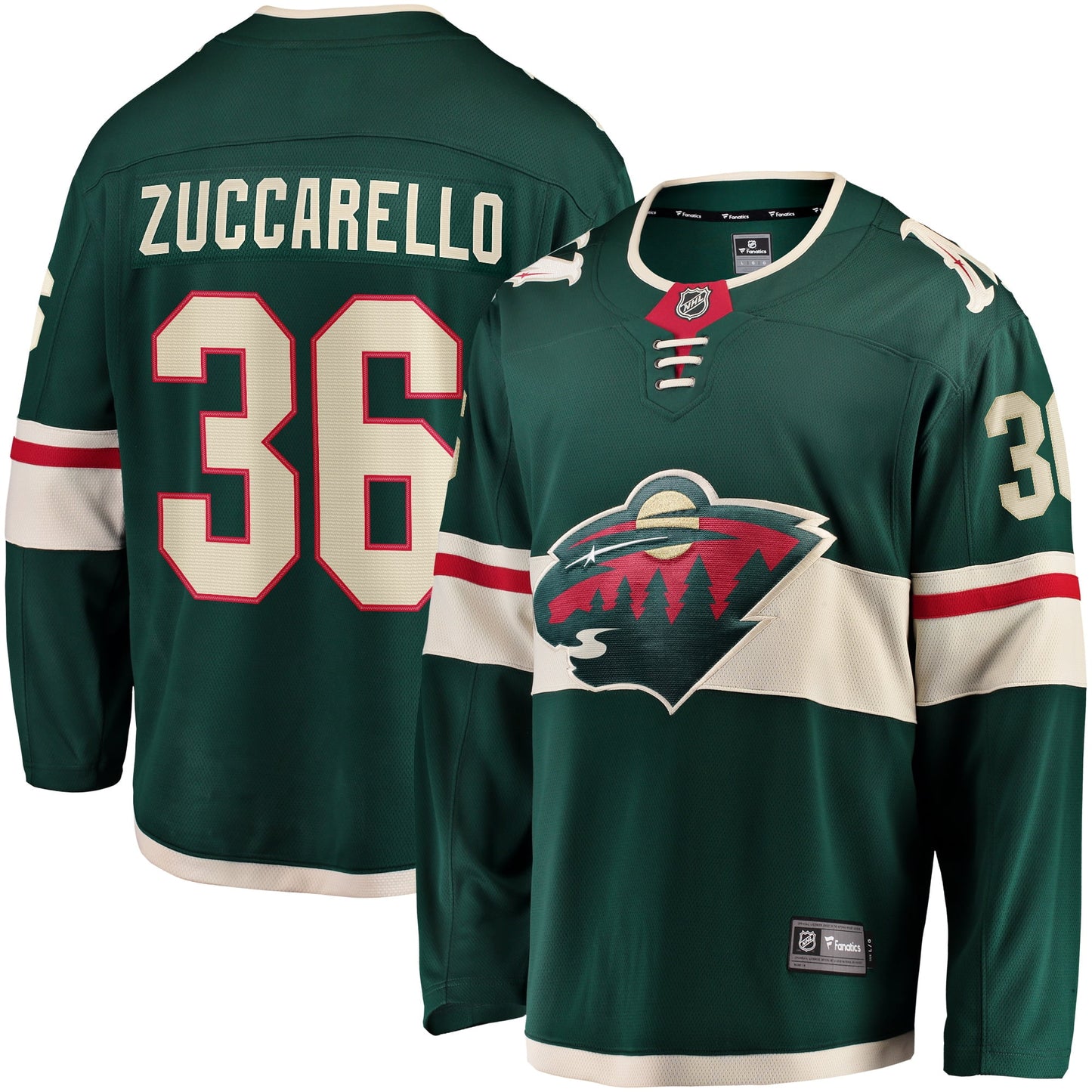 Men's Fanatics Branded Mats Zuccarello Green Minnesota Wild Team Color Breakaway Player Jersey