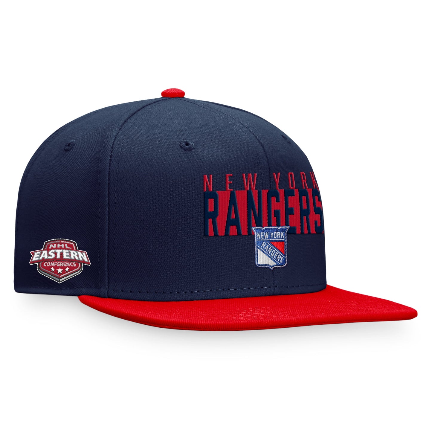 Men's Fanatics Branded Navy/Red New York Rangers Fundamental Colorblocked Snapback Hat - OSFA