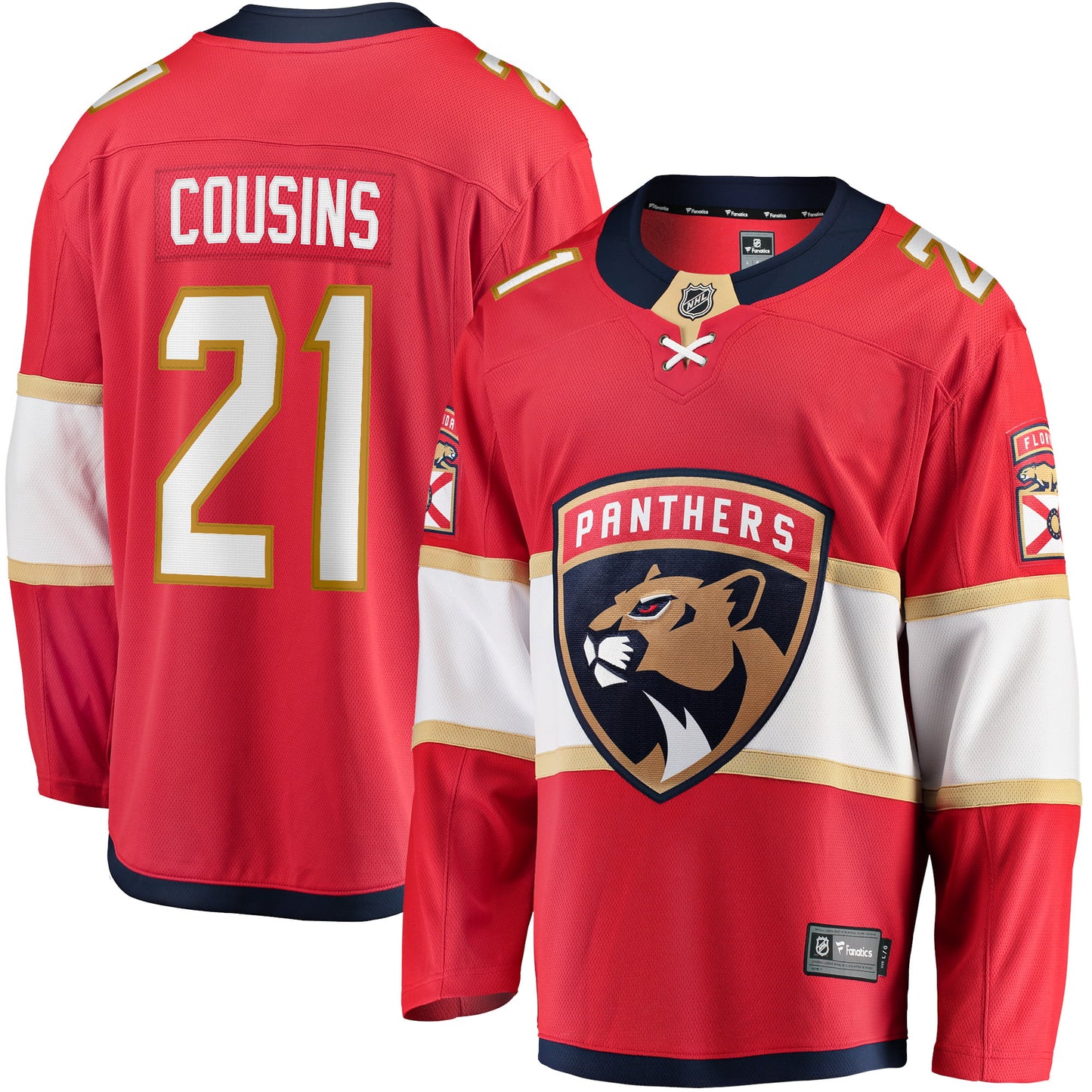 Men's Fanatics Branded Nick Cousins Red Florida Panthers Home Breakaway Player Jersey