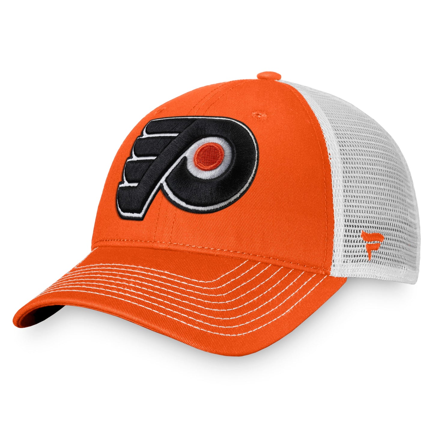 Men's Fanatics Branded Orange/White Philadelphia Flyers Slouch Core Primary Trucker Snapback Hat - OSFA
