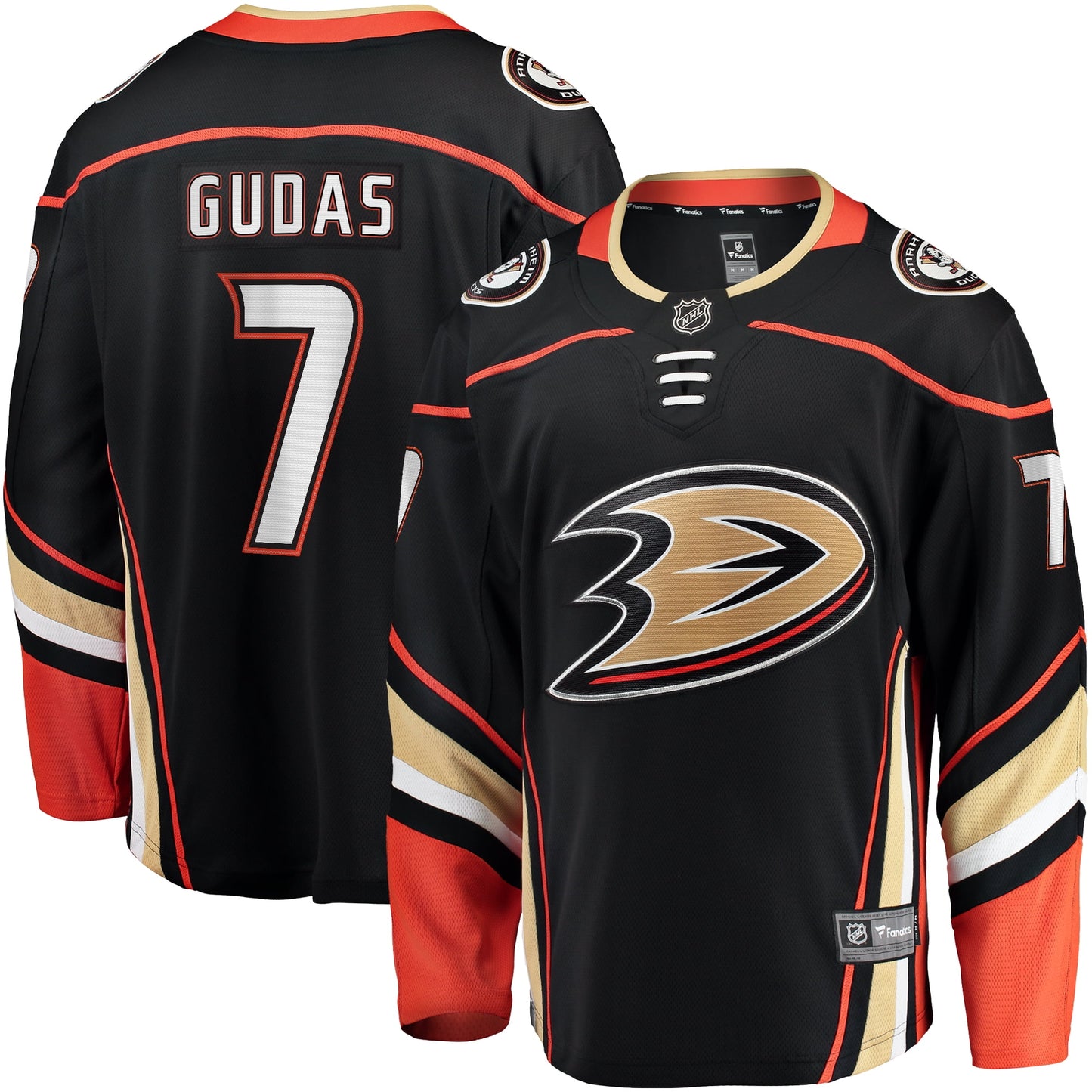 Men's Fanatics Branded Radko Gudas Black Anaheim Ducks Home Breakaway Jersey