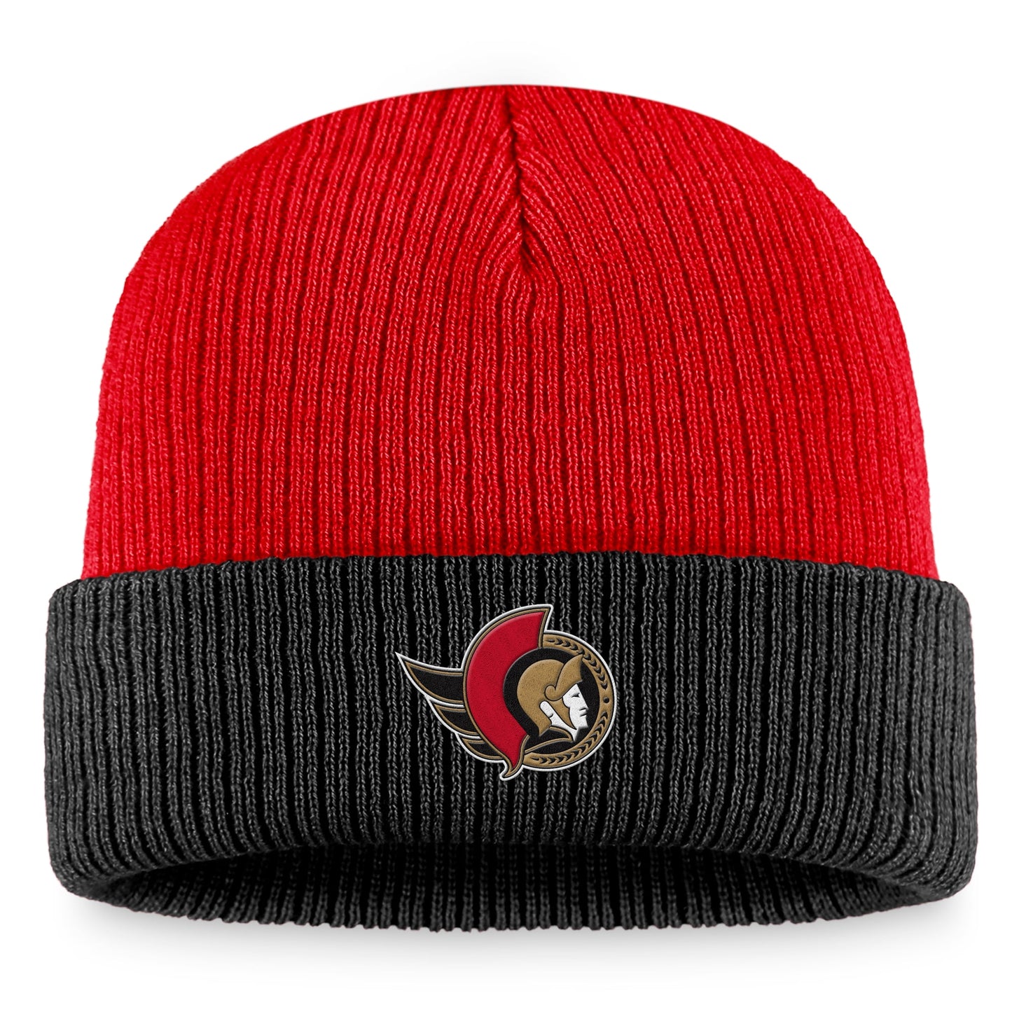 Men's Fanatics Branded  Red/Black Ottawa Senators Heritage Vintage Cuffed Knit Hat - OSFA