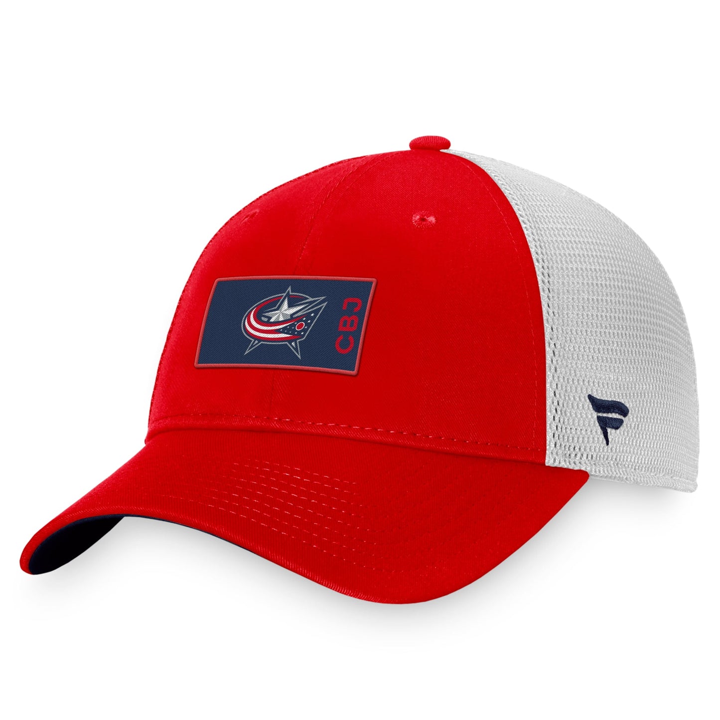 Men's Fanatics Branded Red/White Columbus Blue Jackets Authentic Pro Rink Trucker Snapback Hat - OSFA