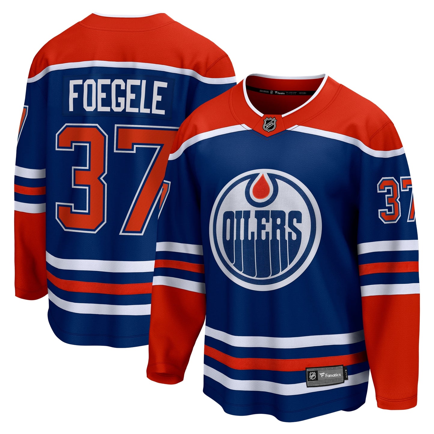 Men's Fanatics Branded Warren Foegele Royal Edmonton Oilers Home Breakaway Jersey