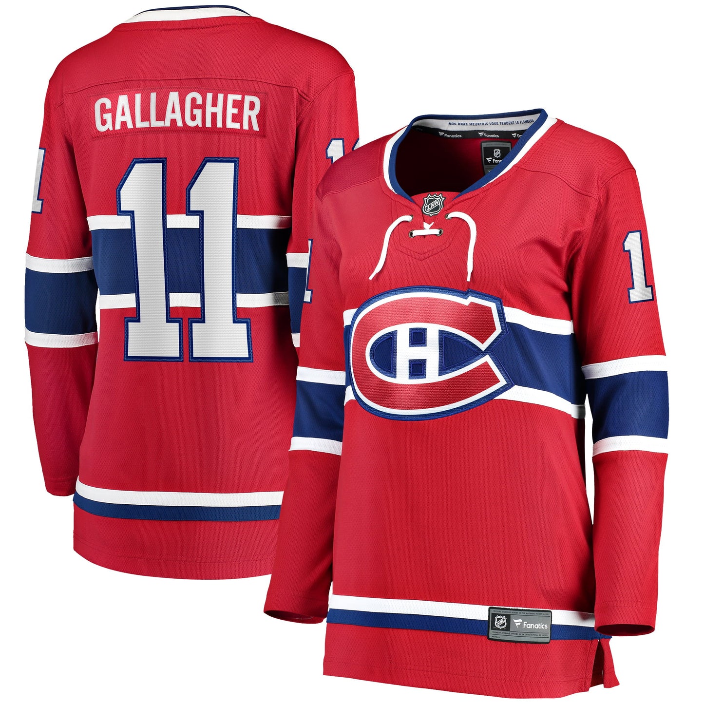 Women's Fanatics Branded Brendan Gallagher Red Montreal Canadiens Home Breakaway Player Jersey