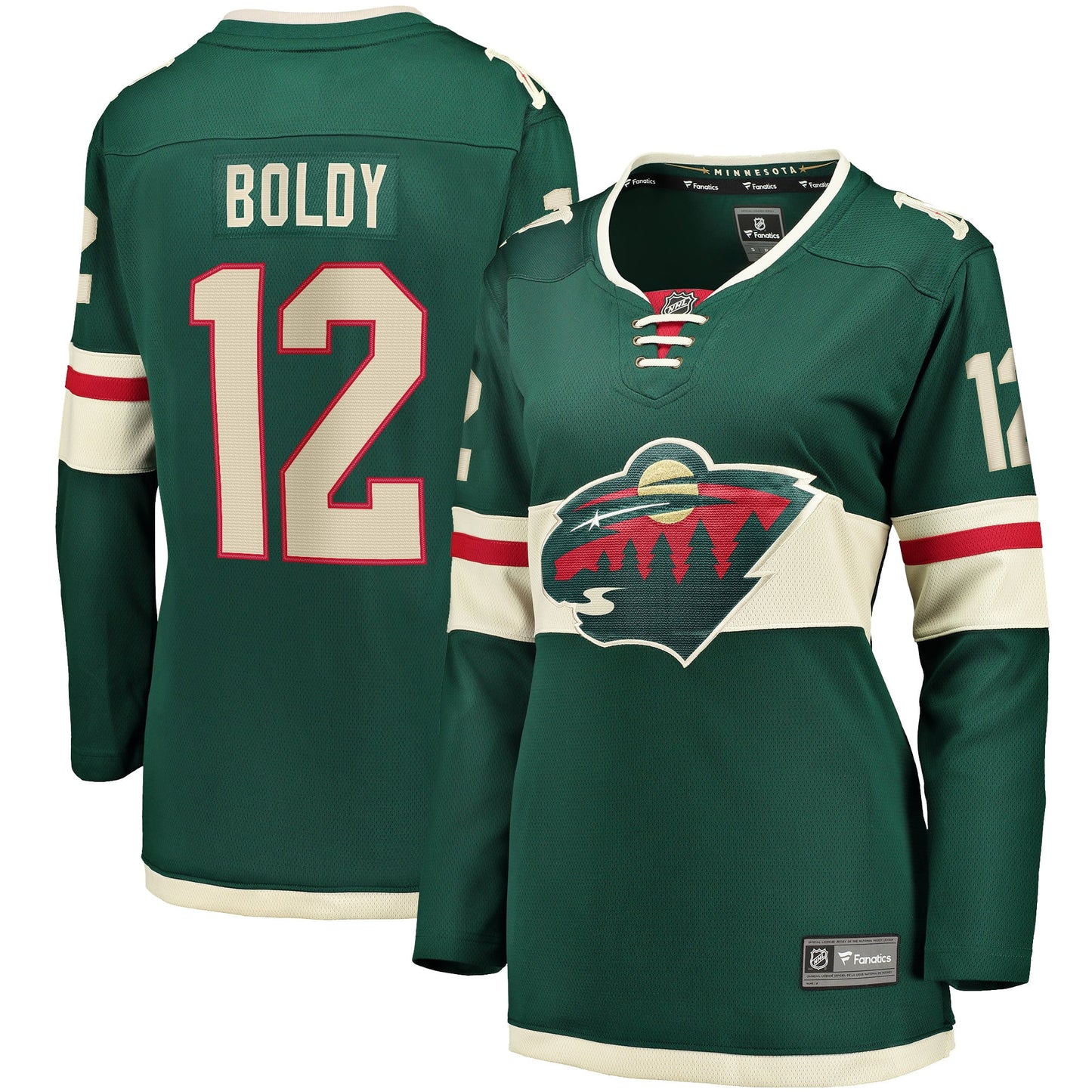 Women's Fanatics Branded Matthew Boldy Green Minnesota Wild Home Breakaway Player Jersey