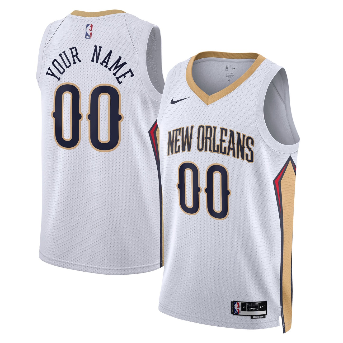 New Orleans Pelicans Nike Unisex Swingman Custom Jersey White - Icon Edition